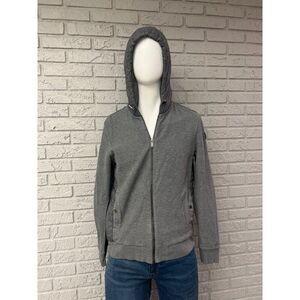 Michael Kors Men Gray Knit / Puffer Hoodie Sweater Size M